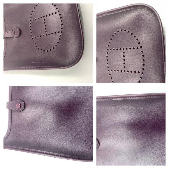 Authentic HERMES Purple Epsom Mini Evelyne TPM Crossbody Bag - Picture 8 of 15